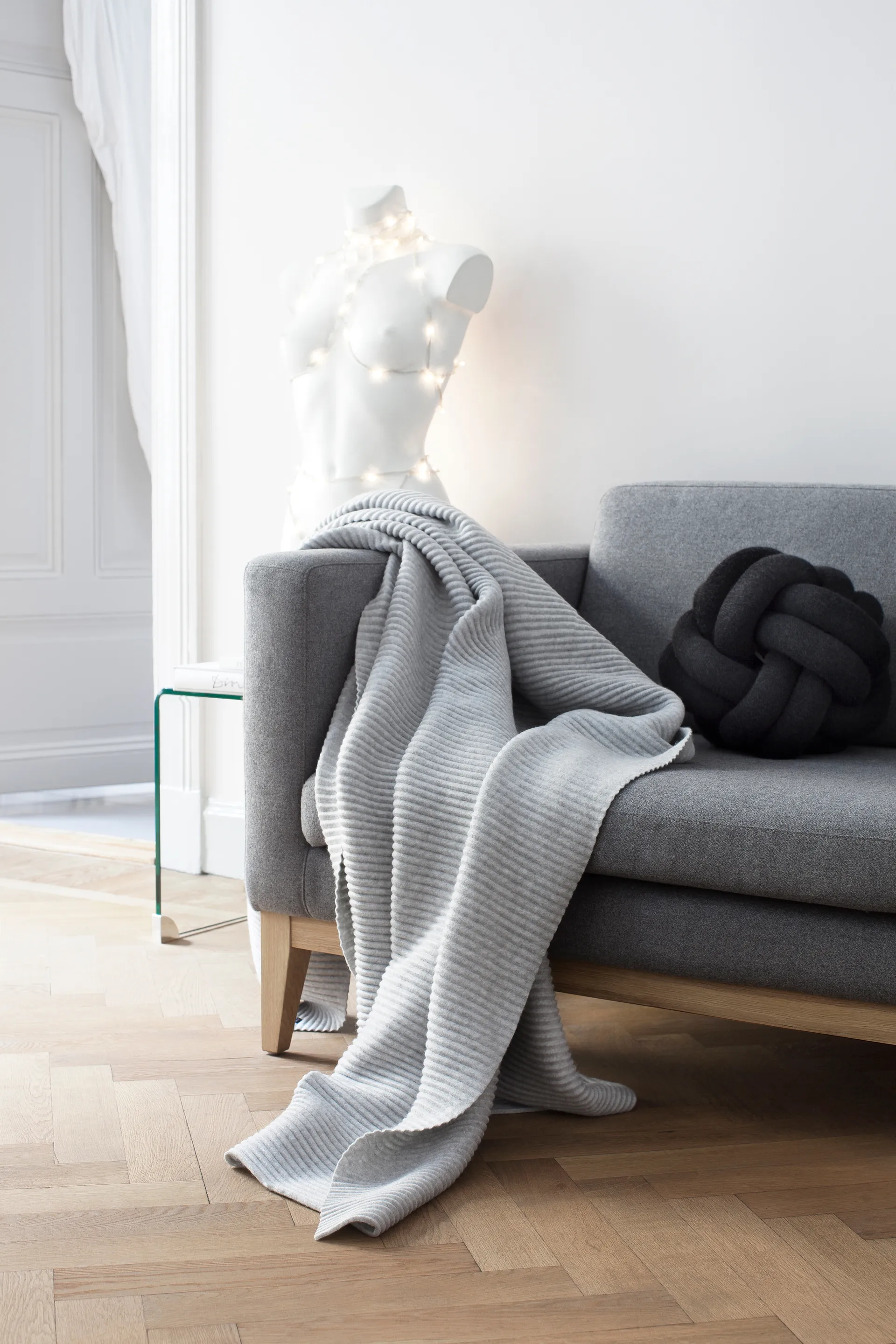 Pleece filt 140x160 cm, Ljusgrå Design House Stockholm