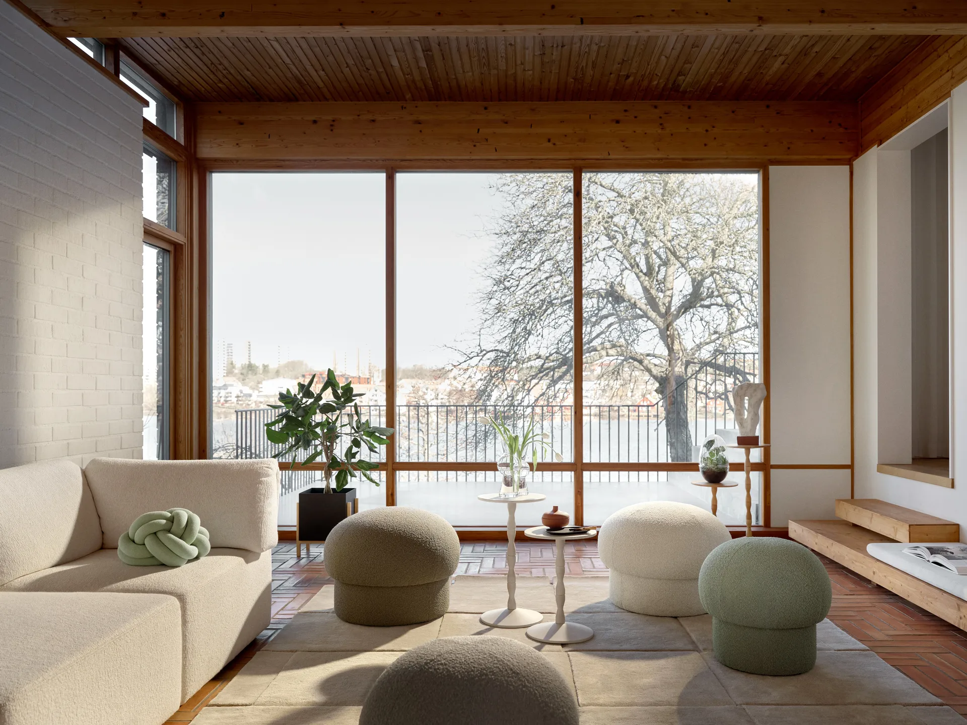 Uno puff Ø65 cm, Brown Design House Stockholm