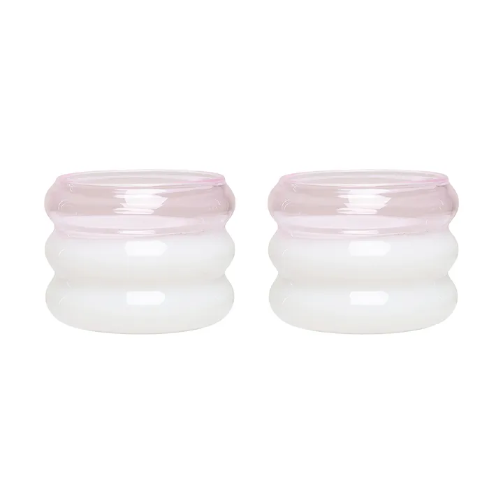 Bubble ljuslykta Ø5,6 cm 2-pack - Milky white-pink - Design Letters
