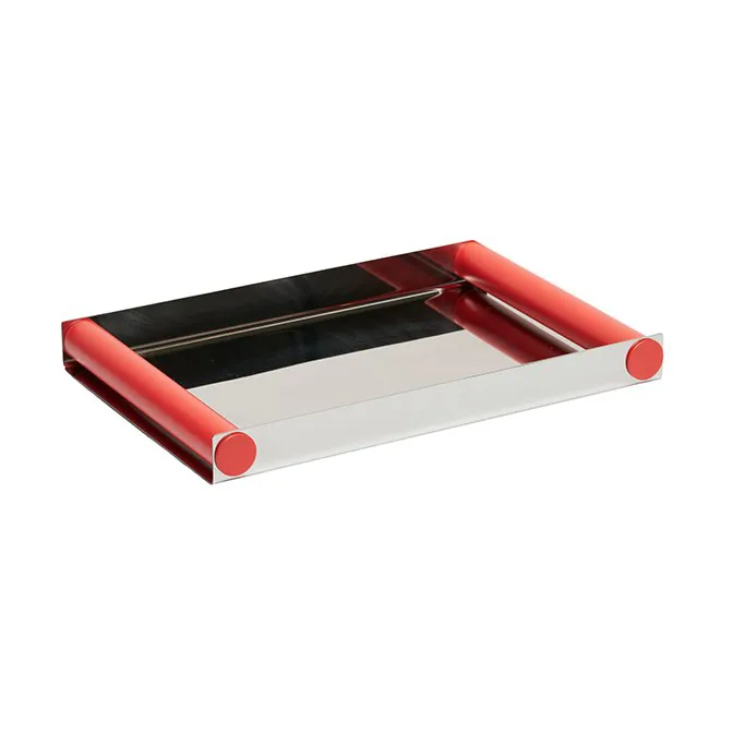 Ray tray disco bricka 20,5x30 cm - Red coral,-rostfritt stål - Design Letters