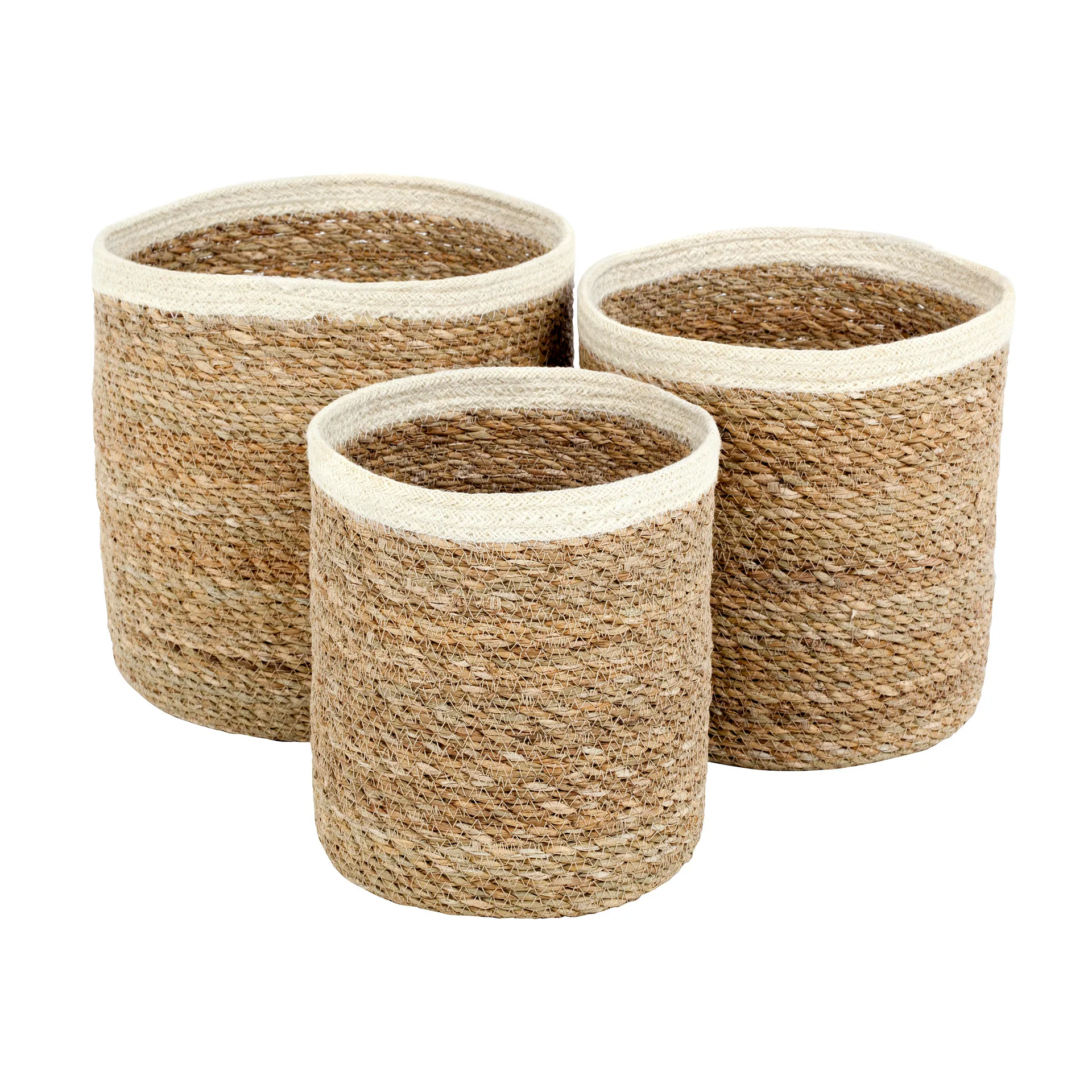 Emil förvaringskorg 3-pack small, Natur-vit Dixie