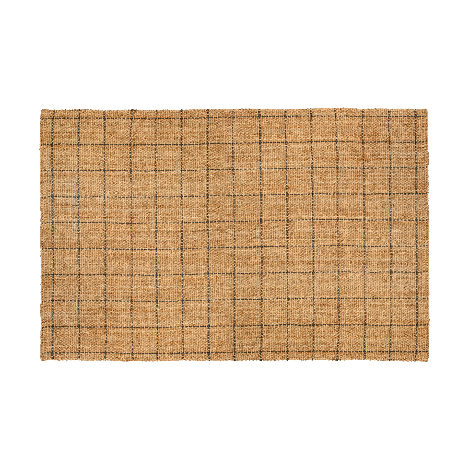 Freja jutematta rutig 190x290 cm, Natural-dark grey Dixie