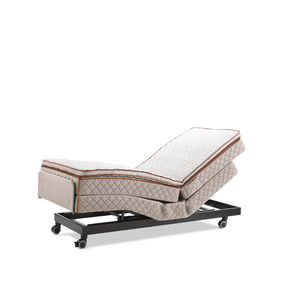 DUX Axion ställbar säng, vit/brun 90x200cm medium Dux