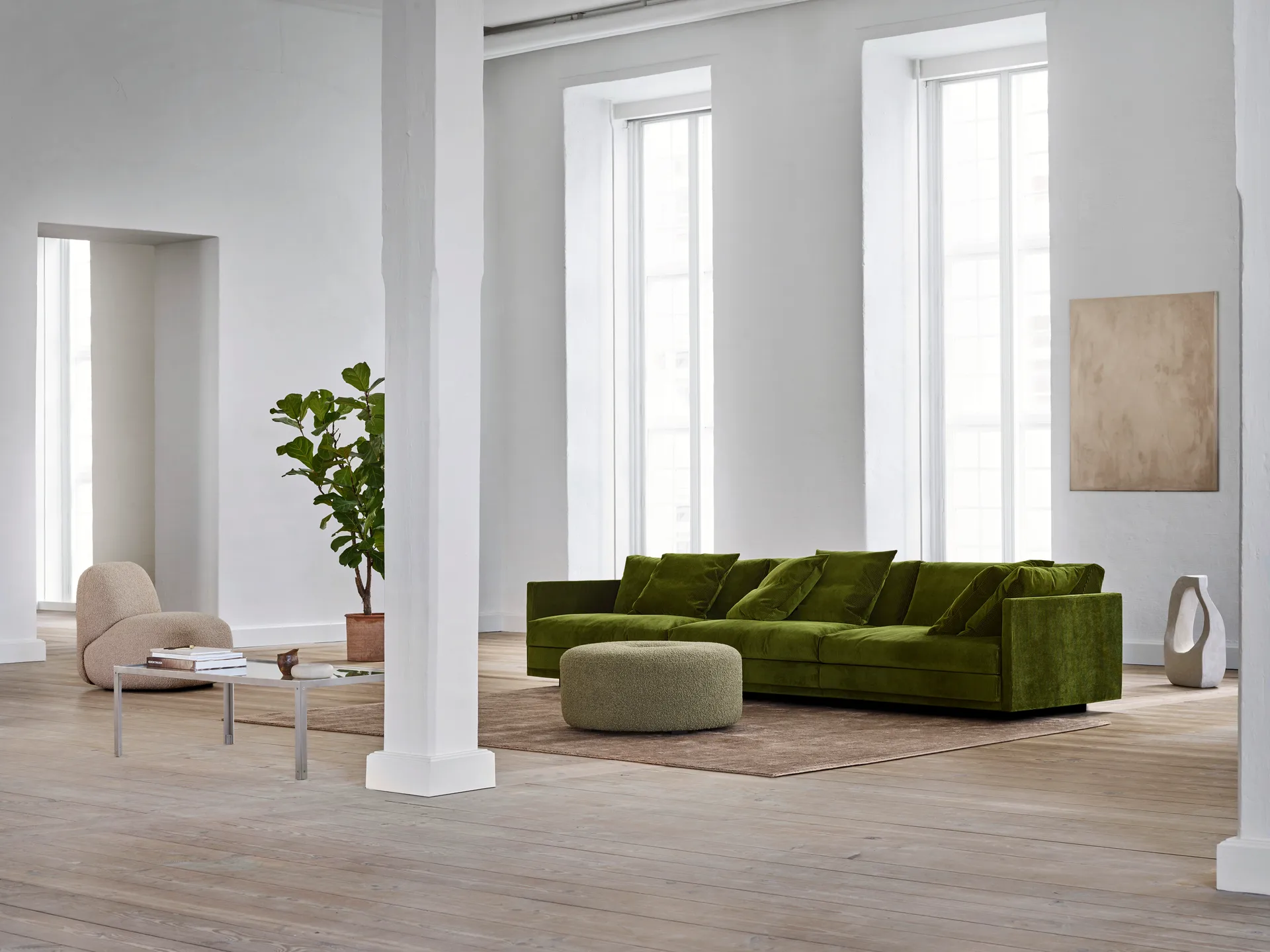 Great Ash 3-sits soffa 320x100 cm fast klädsel - Munster 09 Eilersen