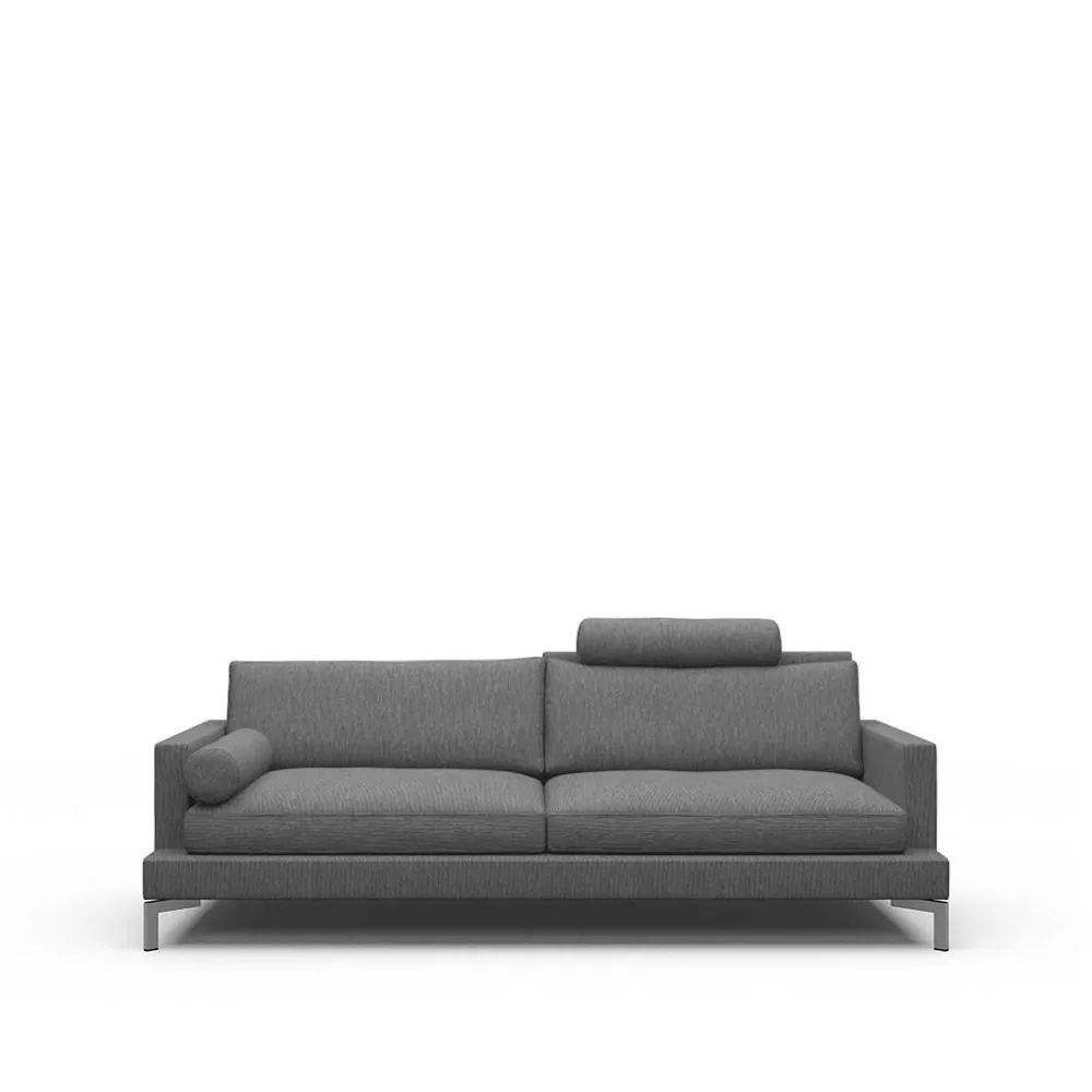Great lift 3-sits soffa, tyg bakar 47 ljusgrå, kromben Eilersen