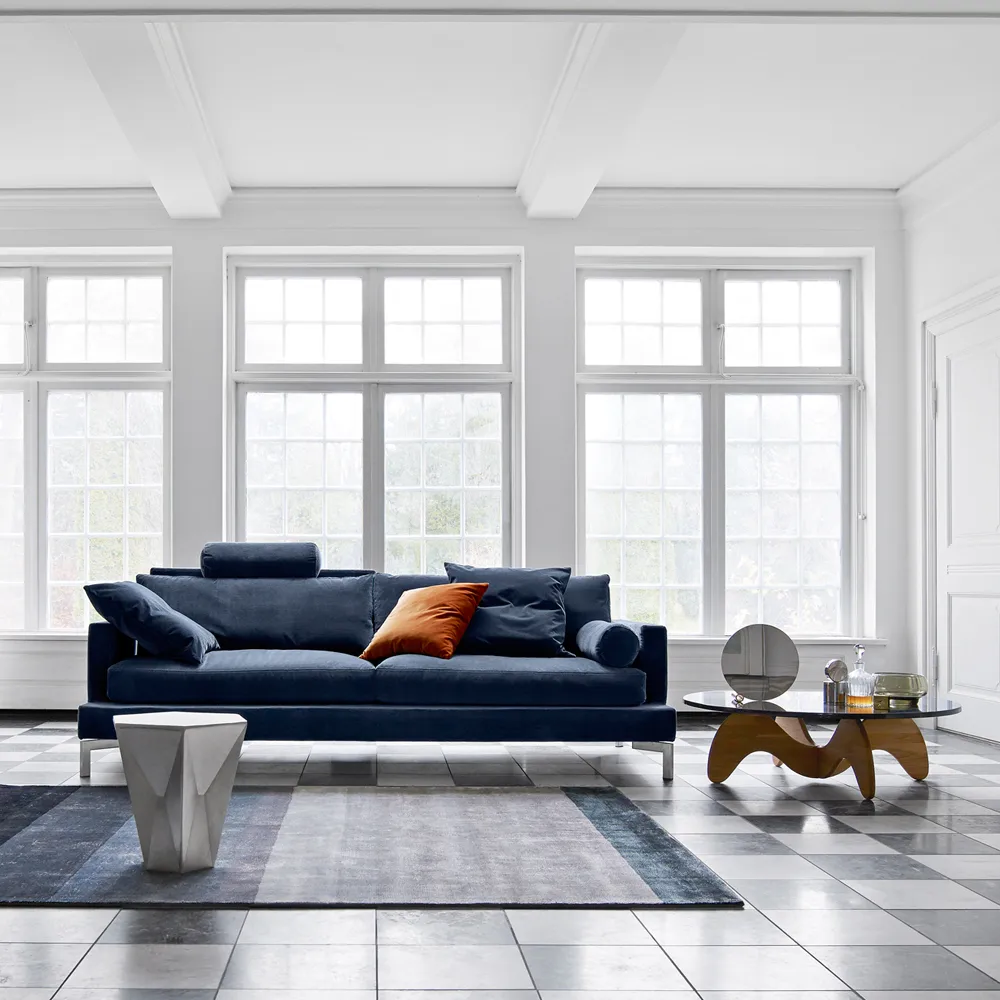 Great lift 3-sits soffa, tyg louis 16 mörkgrå, kromben Eilersen