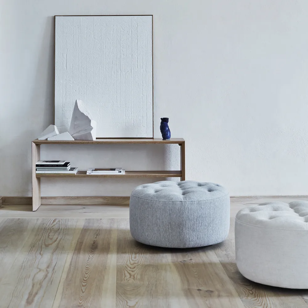 Kant konsolbord med hylla, Oljad ek 120x35x55 Eilersen