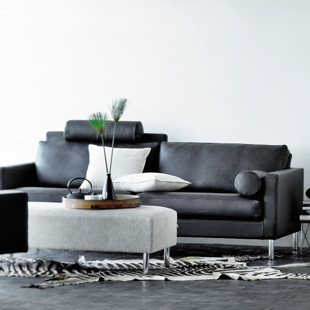 Lift soffa 210 cm dunstoppning, Tyg bakar 01 brunbeige-stålben Eilersen