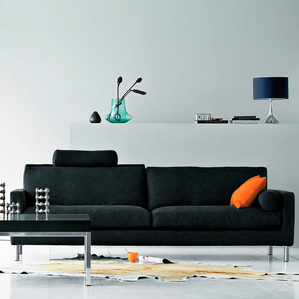 Lift soffa 240 cm skumstoppning, Tyg bakar 01 brunbeige-stålben Eilersen