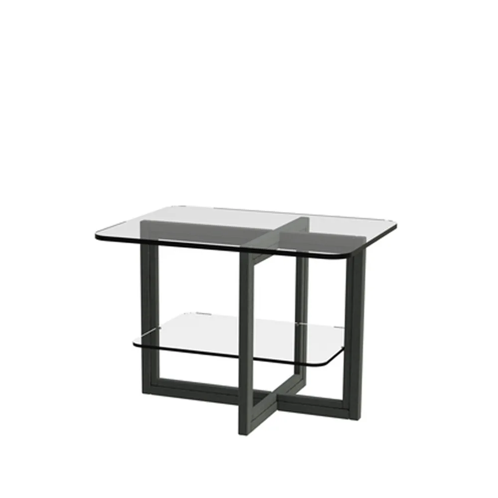 Brutus lampbord, glas, mörkbetsad ek Englesson