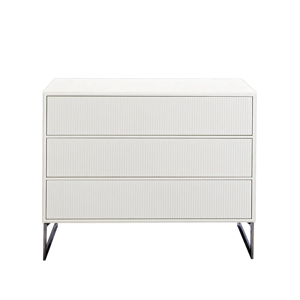Line byrå, white, 3 lådor, kromben Englesson