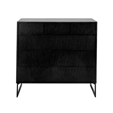 Line Hög byrå - black, 3+3 lådor, svarta metallben - Englesson