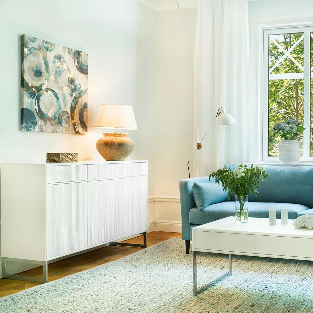 Line Hög skänk, walnut/black, 2dörrar+2lådor+1hylla, sockel Englesson