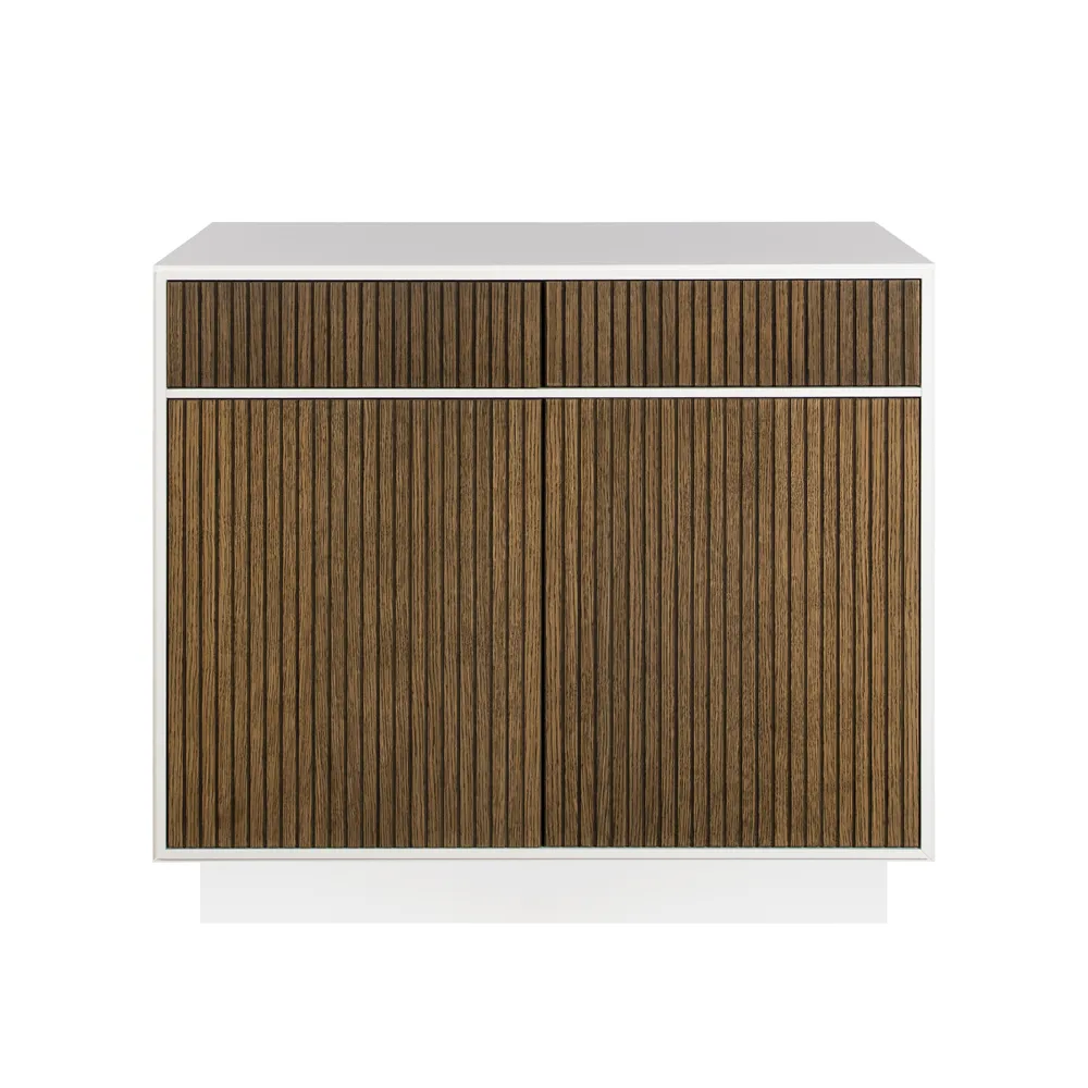 Line Hög skänk, walnut/white, 2dörrar+2lådor+1hylla, sockel Englesson