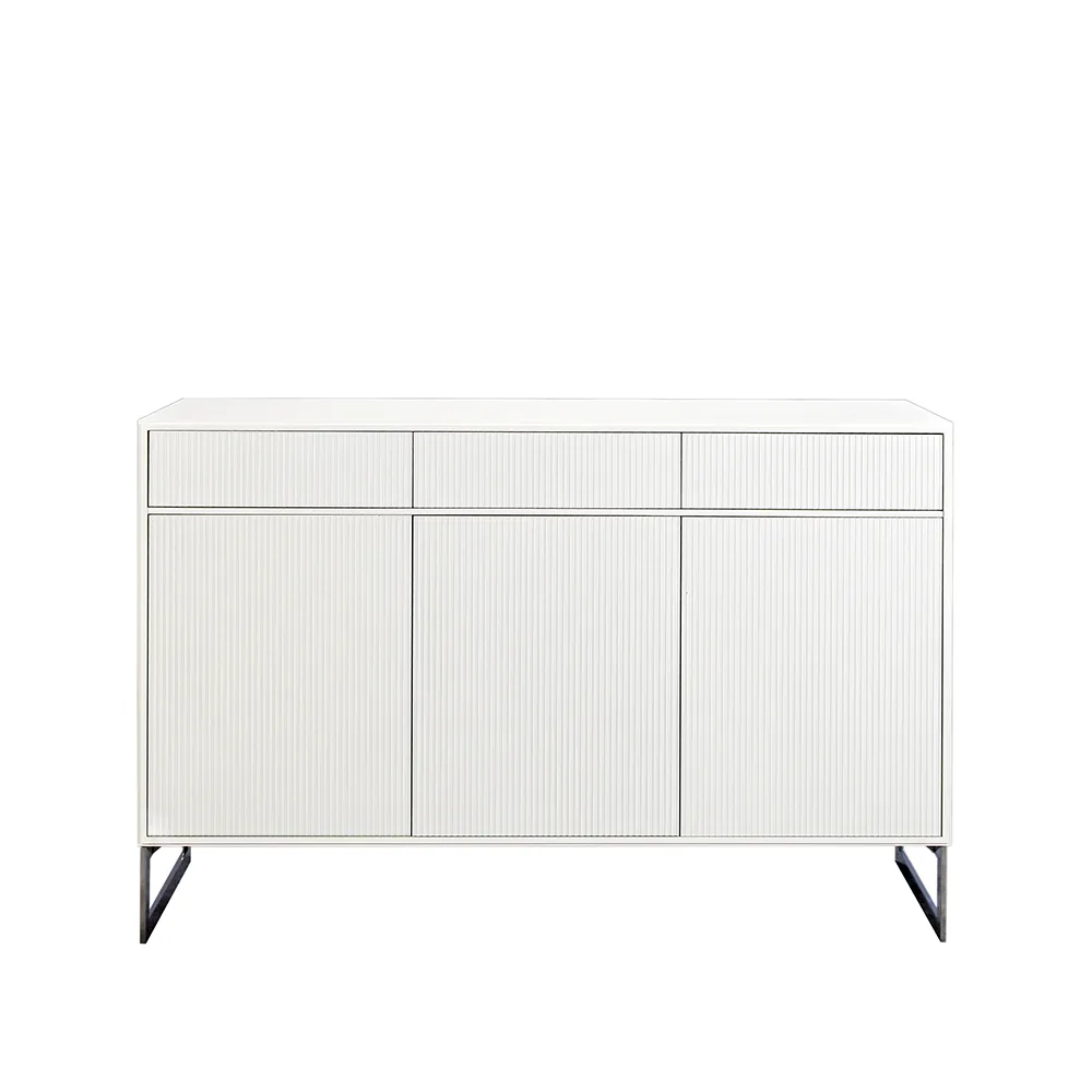 Line Hög skänk, white, 3dörrar+3lådor+1+1hylla, kromben Englesson