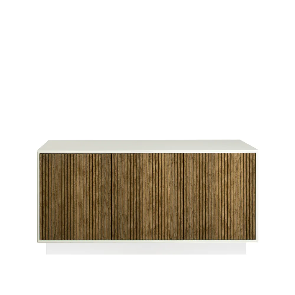 Line skänk, walnut/white, 3dörrar+2hylla, sockel Englesson