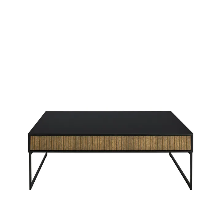 Line soffbord - Walnut/black, 130x70cm, svarta metallben - Englesson