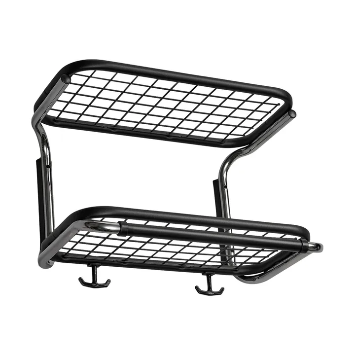 Classic 650 hatthylla - svart/krom, 2 plan, 40 cm - Essem Design