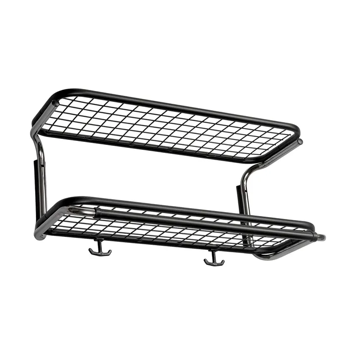 Classic 650 hatthylla - svart/krom, 2 plan, 50 cm - Essem Design