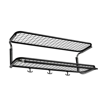 Classic 650 hatthylla - svart/krom, 2 plan, 70 cm - Essem Design