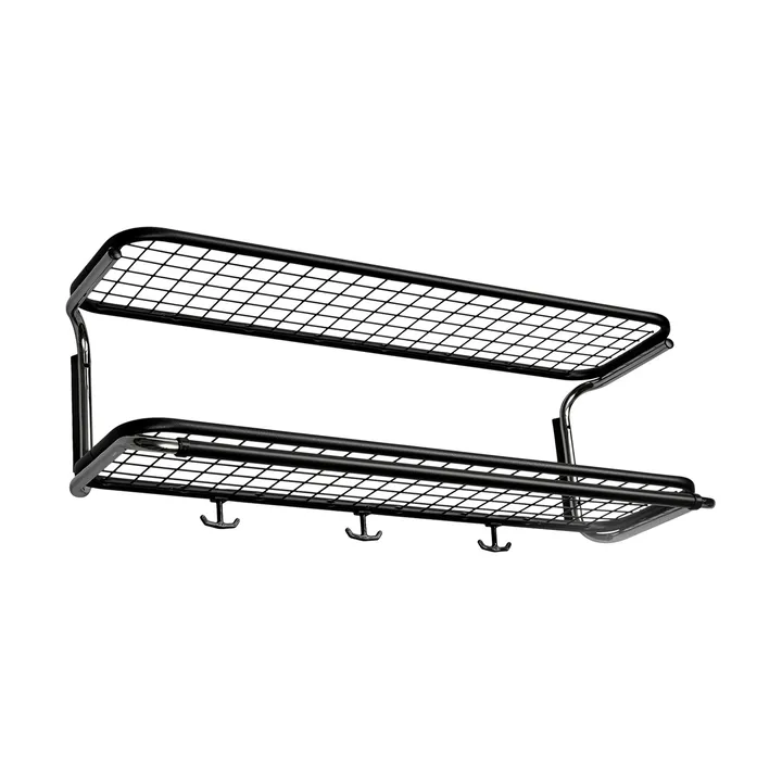 Classic 650 hatthylla - svart/krom, 2 plan, 70 cm - Essem Design