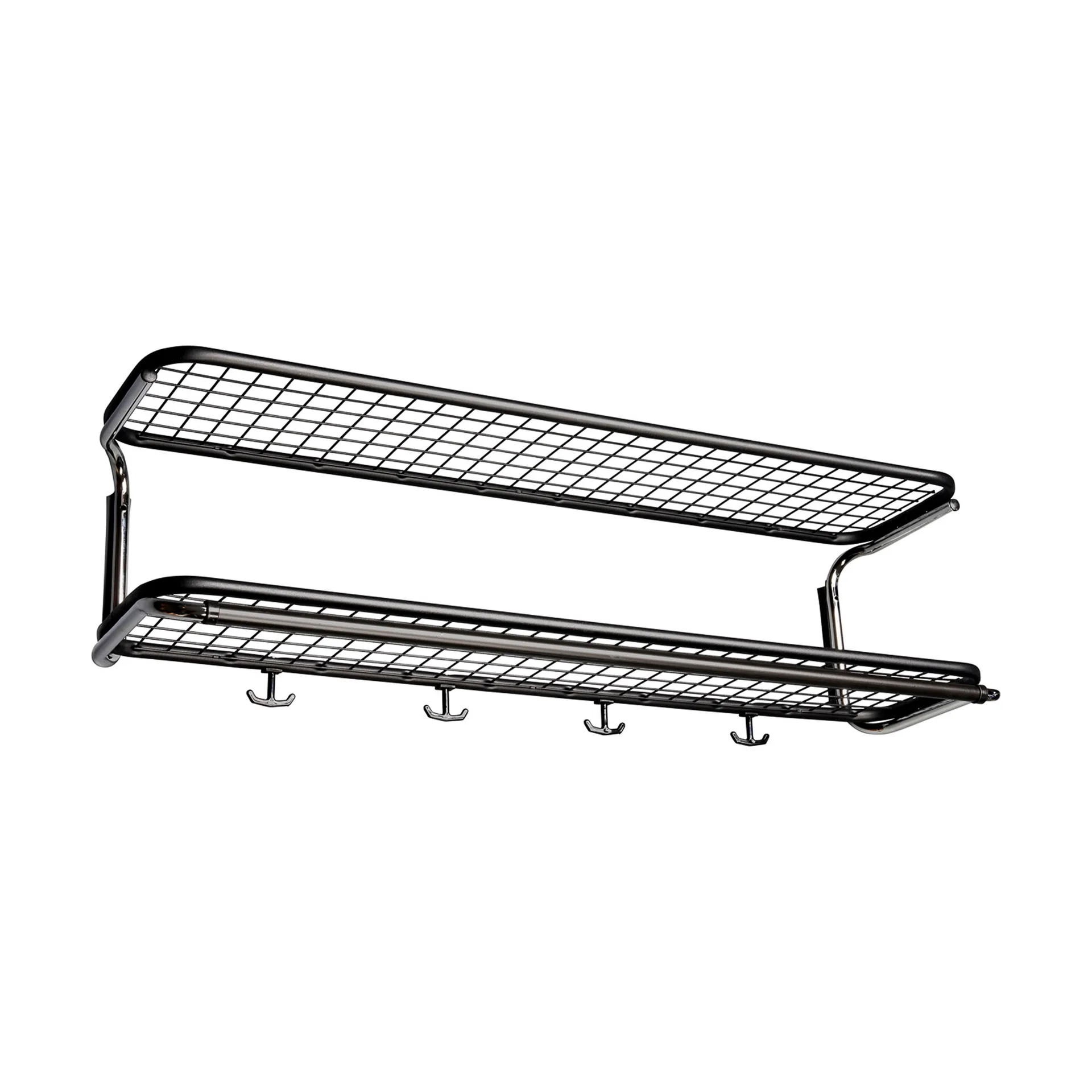 Classic 650 hatthylla, svart/krom, 2 plan, 90 cm Essem Design