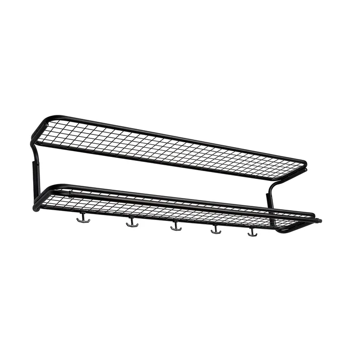 Classic 650 hatthylla - Svart/svart, 2 plan, 120 cm - Essem Design
