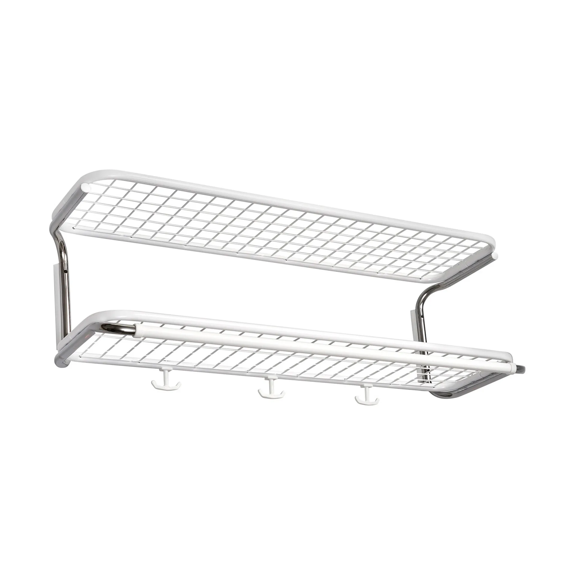 Classic 650 hatthylla, vit/krom, 2 plan, 80 cm Essem Design