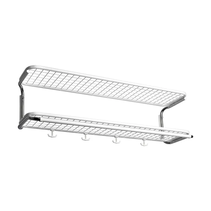 Classic 650 hatthylla - vit/krom, 2 plan, 90 cm - Essem Design