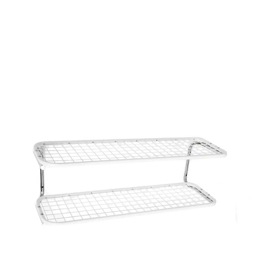 Classic 650 skohylla, vit/krom, 2 plan, 110 cm Essem Design