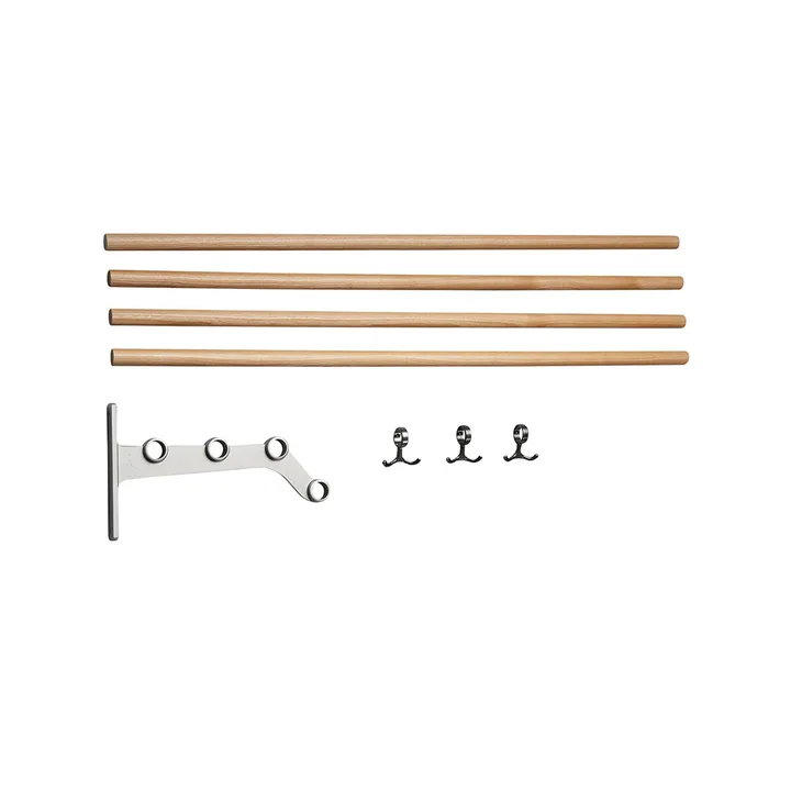Nostalgi 291 påbyggnad hatthylla - ek, aluminiumstativ - Essem Design