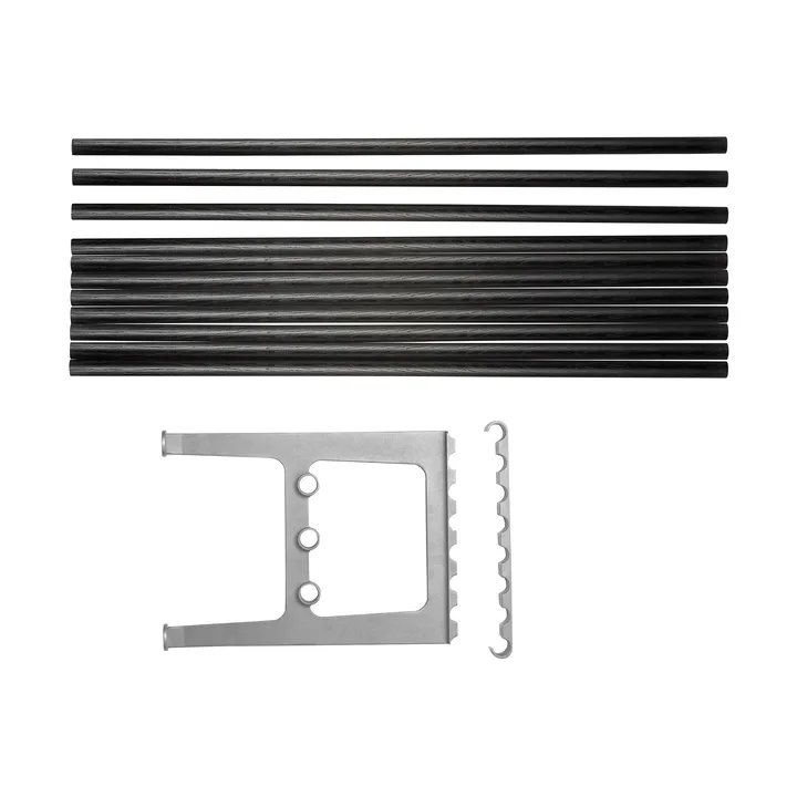 Nostalgi bänk påbyggnad 100 cm - Svartbetsad ek-aluminium - Essem Design