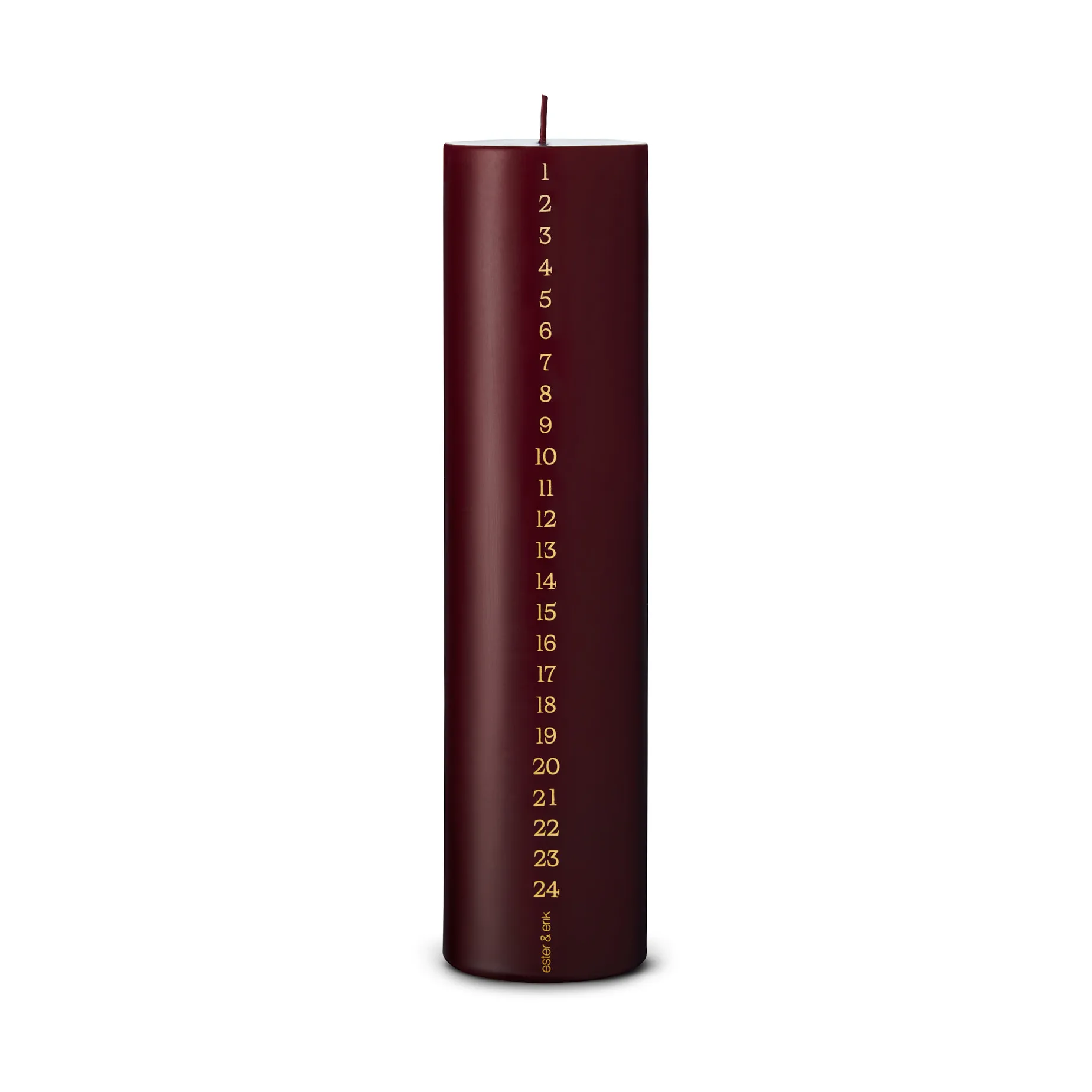 ester & erik kalenderljus 25 cm, 44/2 deep wine ester & erik