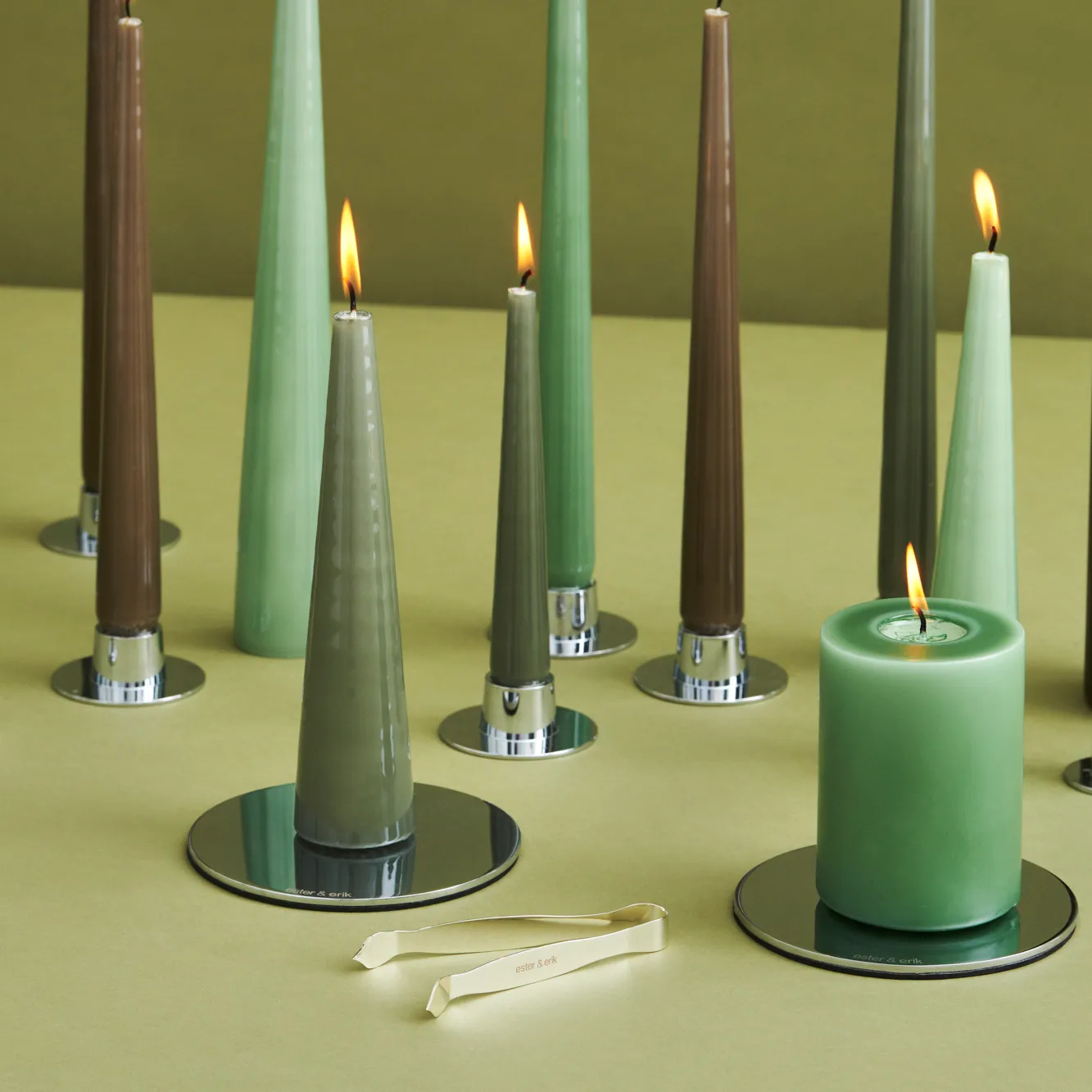 ester & erik konljus 37 cm 2-pack lackad, Eucalyptus 66-0 ester & erik