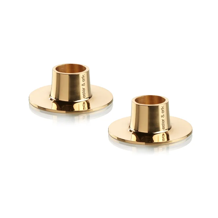 ester & erik ljusstake blank 2-pack - Guld - ester & erik