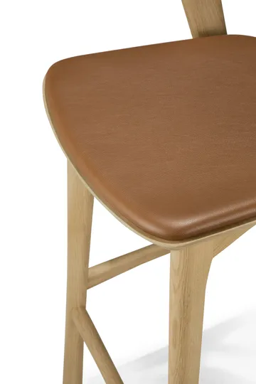 Bok barstol - Lackerad ek-läder Cognac, 75 cm - Ethnicraft