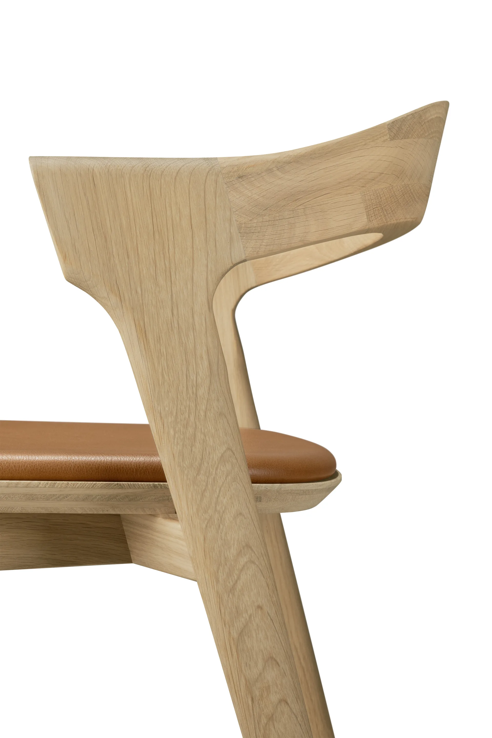 Bok barstol, Lackerad ek-läder Cognac, 75 cm Ethnicraft