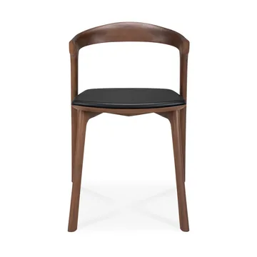 Bok matstol - Brown teak-svart läder - Ethnicraft