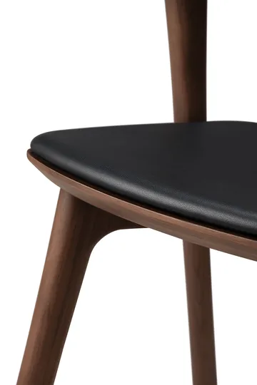 Bok matstol - Brown teak-svart läder - Ethnicraft