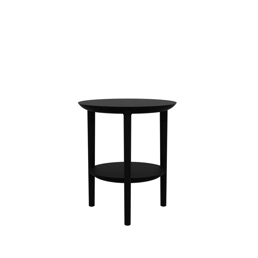 Bok sidobord Ø43 cm, Svart ek Ø43 Ethnicraft