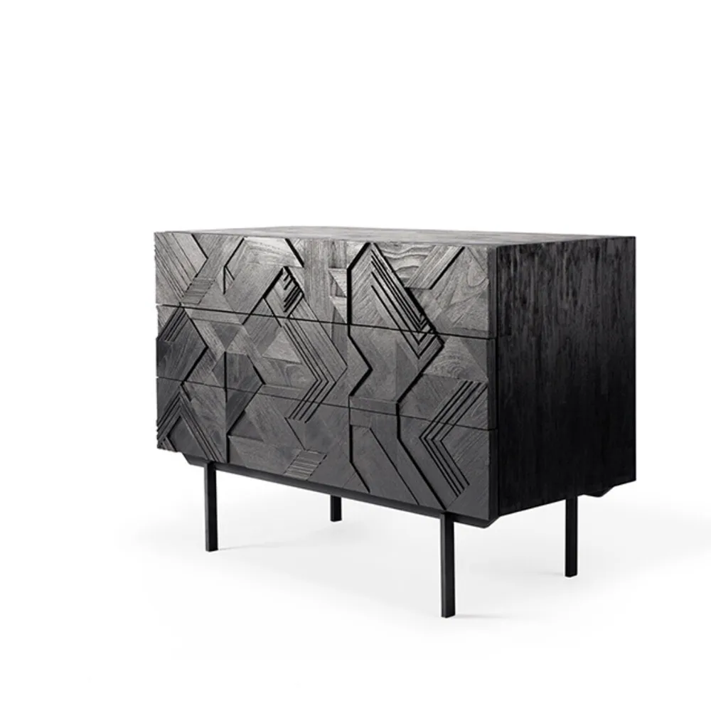 Graphic byrå 87x100 cm, Svart teak Ethnicraft