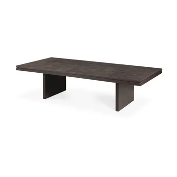Grooves soffbord - Off black teak, 135x65 cm - Ethnicraft