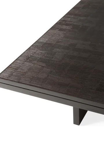 Grooves soffbord - Off black teak, 135x65 cm - Ethnicraft