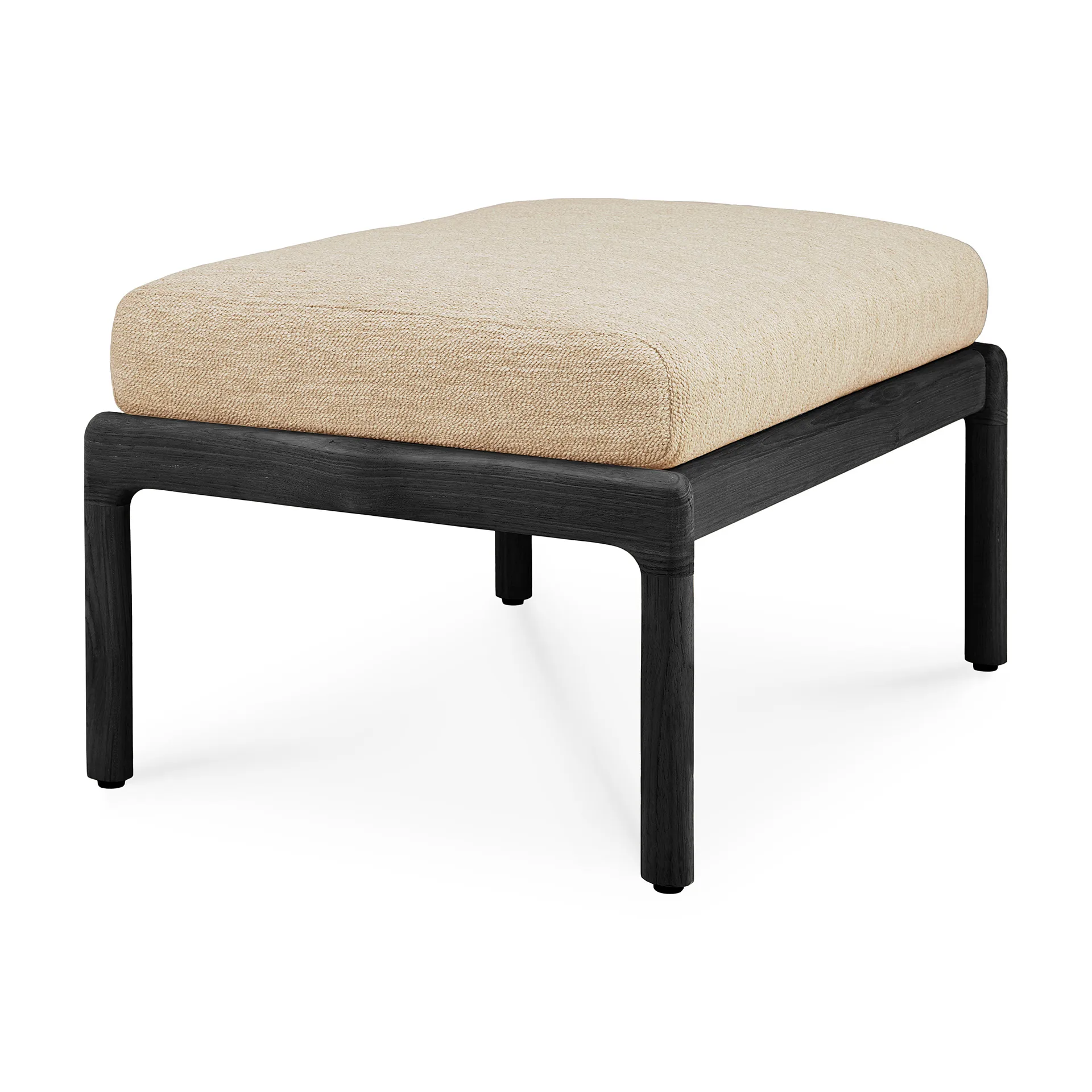 Jack outdoor fotpall svartbetsad teak, Natural Ethnicraft