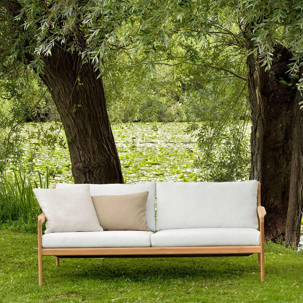Jack outdoor soffa 2-sits teak, offwhite, teakstativ Ethnicraft