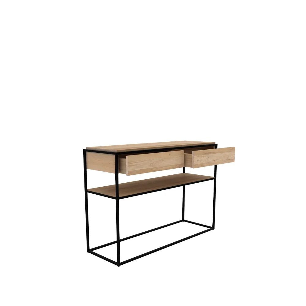 Monolit konsolbord 122x40 cm, Oak-Black Ethnicraft
