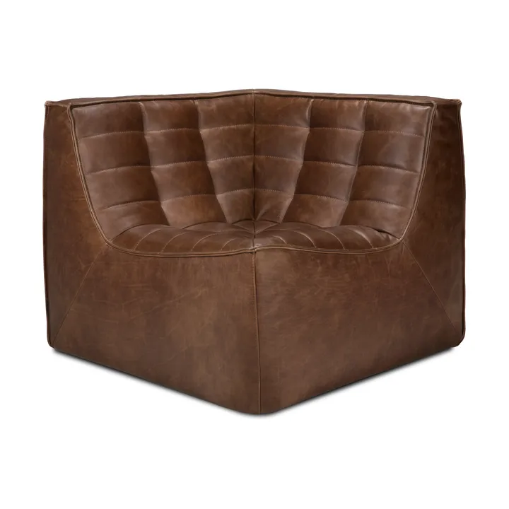 N701 hörnmodul rundad 45° - Läder Chestnut - Ethnicraft