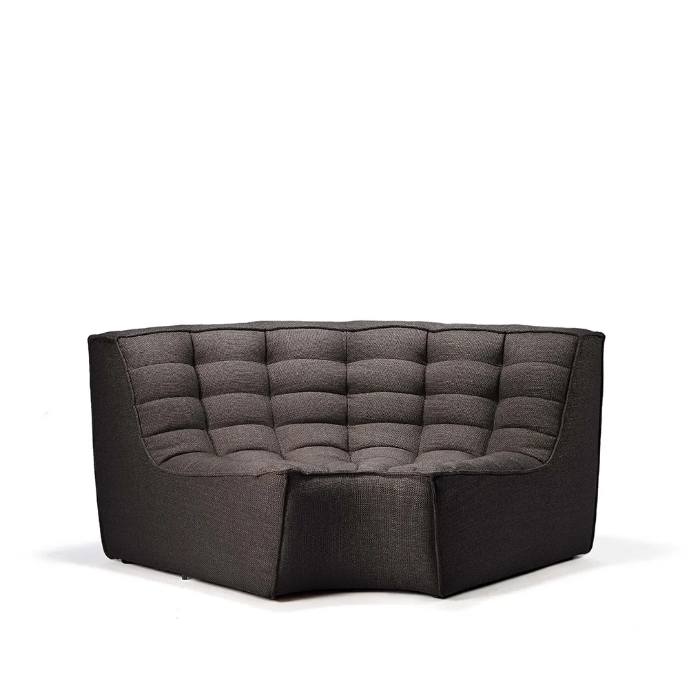 N701 hörnmodul rundad 90°, Tyg dark grey Ethnicraft