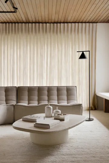 N701 modulhörnsoffa med rundat hörn, tyg Ecru Beige, 301x171 cm - Ethnicraft