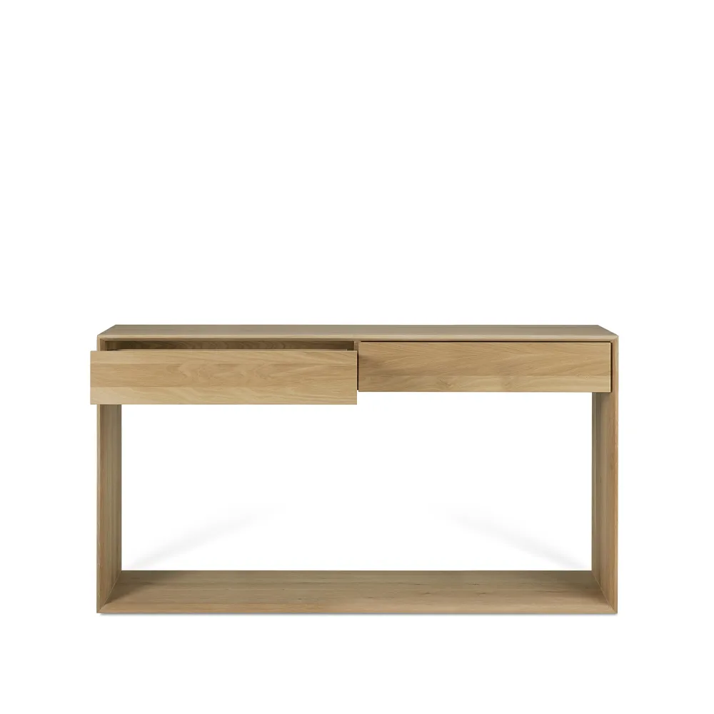 Nordic konsolbord, Lackad ek två lådor 160x40 cm Ethnicraft